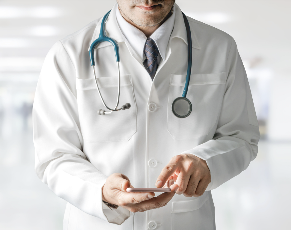 Doctor on smart device