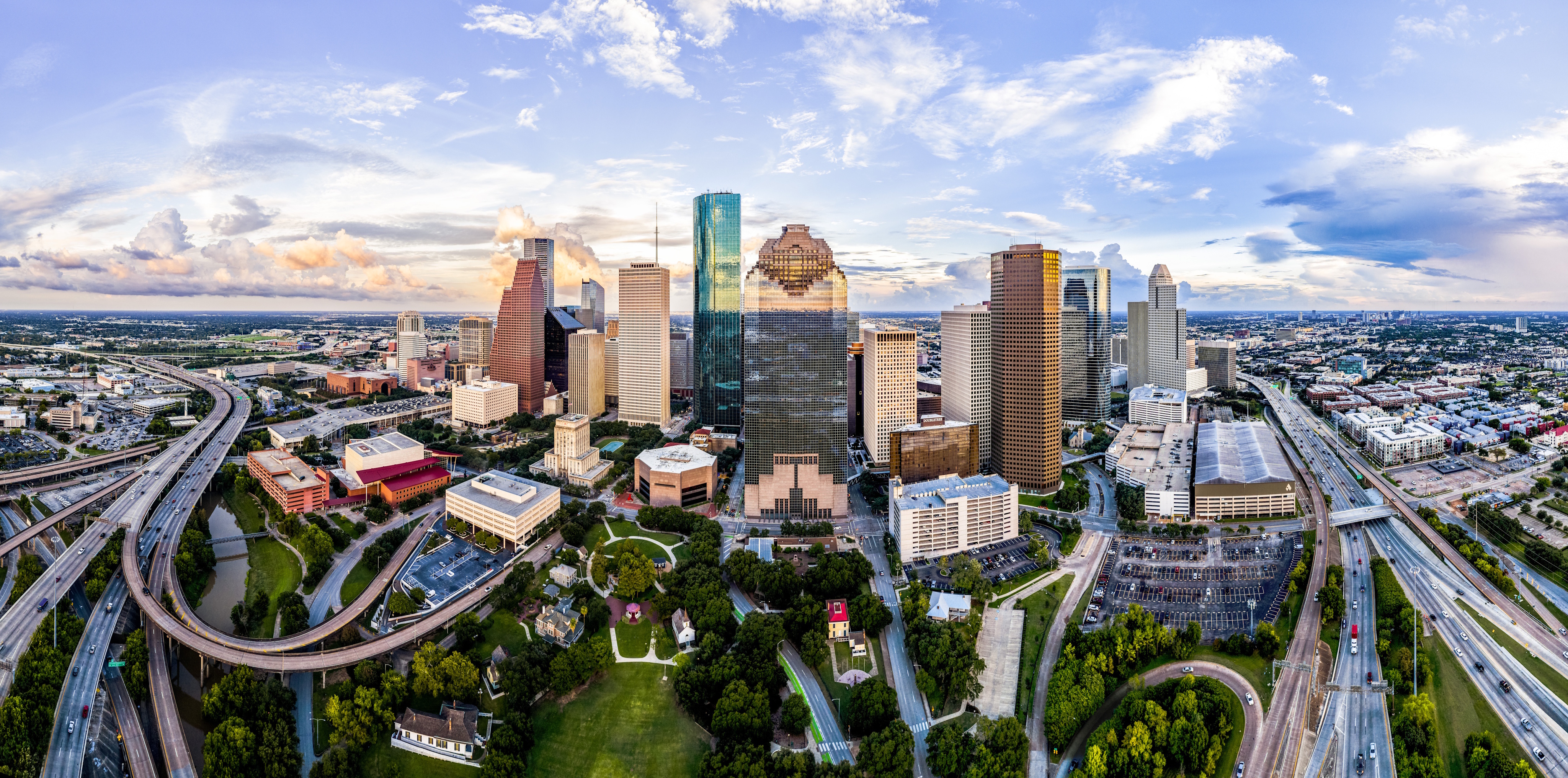 Aerial view of downtown Houston